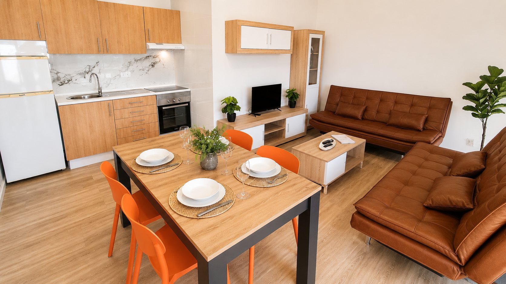 Sala e cozinha do Serenus Eleven